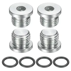Uxcell A25042100ux0289 4pcs Sae 1/2-20 Unf Inner Hex Head Pipe Fitting Silver