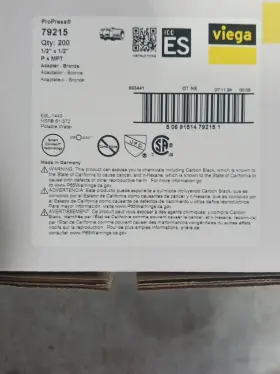 79215 VIEGA Male Propress Press Adapter Mpt Pipe Thread