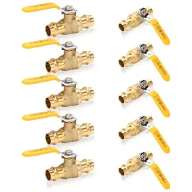 Vigoor 607606585353 10 Pack 1/2 Inch Press Ball Valve Fittings With Epdm O-ring 1/4-turn Full Port Le