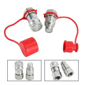 I020-A021 VIPJQ Npt Hydraulic Flat Coupler Skid Steer Bobcat #2