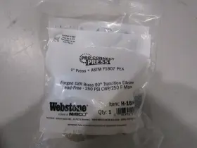 H-16844W WEBSTONE Pex Crimp Copper Press Transition Elbow
