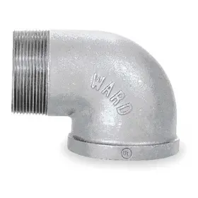 2WJ15 ZORO SELECT Fnpt Mnpt Galvanized Street Elbow