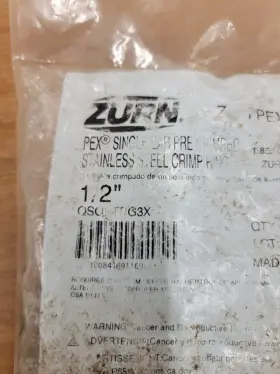 QSOETPG3X ZURN Pex Single Ear Crimped Steel Crimp Ring #2