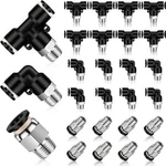 24 Pcs Push To Connect Tube Fittings 1/4 Inch Od X 1/8 Npt Pneumatic Kit Male Th. Fixed Price $20.50.