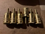 Lot Of 6 Dixon Dc2042 Air Chief Quick-connect 1/4" Brass Hose Barbs (b489). Fixed Price $19.95.