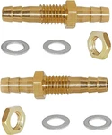 Youho 2pcs 1/4" Id Hose Barb Thru-bulk Head Hex Union Brass Id,. Fixed Price $11.67.