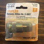 Tru-flate 13-611 1/4 Fnpt Coupler - 3/8 Design T Style Brass S-1803. Fixed Price $10.00.