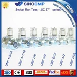 7pcs Jic37 Hydraulic Swivel Run Tee Connectors,test Coupling Point For Excavator. Fixed Price $109.90.