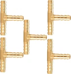 Aopanda 1/4" Brass Barb Tee Fittings T-shaped 3 Ways Union Id Hose Pipe Fit. Fixed Price $12.87.