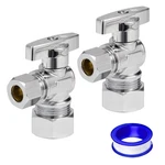 Heavy Duty Angle Stop Valve 1/2" Nom (5/8" Od) Comp X 3/8" Od Comp, 1/4-turn .... Fixed Price $26.49.