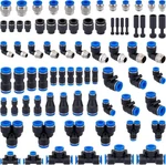 78 Pcs Air Line Quick Connect 1/8", 1/4", 5/16", 3/8", 1/2", Blue,black. Fixed Price $51.46.