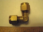 B-400-9 Swagelok Brass Union Elbow; 1/4 Tube. Fixed Price $8.00.