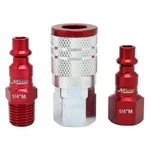 Milton 3 Piece M Style Color Fit Air Hose Coupler Plug Set Red 1 4 Npt. Fixed Price $8.99.