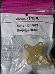 Apollo Brass Drop Ear Elbow Pipe Fitting Lead-free 1/2 In Apxdee12. Fixed Price $28.79.