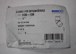 Nibco 606-cb 3" 45 Solder Pressure Elbow 1/8 Bend 9043500cb Copper Genuine Oem. Fixed Price $49.98.