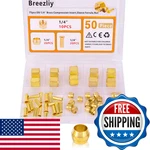 Breezliy 1/4 Inch Od Brass Compression Insertsleeve Ferrulenut 50pcs A037. Fixed Price $16.86.
