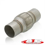 Custom Weld-on Steel Braided 2.5" X 4" Flex Pipe Exhaust Muffler Adapter 8" Long. Fixed Price $26.00.