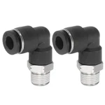 Harfington 2pcs 90 Push To Connect Fittings G 1/4" Tube Od X 1/8" Npt Male Threa. Fixed Price $11.99.