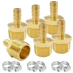 Uenede 6pcs Brass Hose Barb Fittings 1/2" Npt Male To 5/16" 5/16"barb, Gold. Fixed Price $23.99.