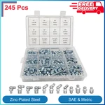 245 Pcs Grease Fitting Assortment Kit, Sae And Metric Hydraulic Zerk. Fixed Price $41.45.