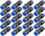 Straight Push In Pneumatic Quick Connect Fittings 1/4 Inch To Blue Black. Fixed Price $7.99.