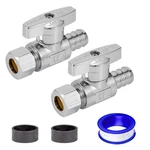 1/2 Pex Straight Stop Valve Sink Toilet Shut Off Valve,2 Pack Turn S.... Fixed Price $23.48.