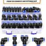 Mankk 60pcs 1/4 Od Push To Connect Fittings Air Hose Quick Release Pn. Fixed Price $28.62.