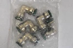 Parker Push-to-connect Prestolok 3/8" Rotary Union Elbow Fittings Brass Lot Of 5. Fixed Price $10.35.