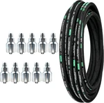 Haichy 1/4" X 100ft Coiled Rubber Hydraulic Hose With 10pcs Npt Fittings. Fixed Price $186.46.