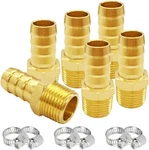 6pcs Brass Hose Barb Fittings 3/8" Npt Male To 1/2" Adapter Connector Inclu. Fixed Price $16.43.