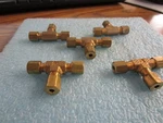 Lot Of Parker: 164c-2 Union Tees. Qty. 5. 1/8" X 1/8". Brass. Unused. Fixed Price $24.99.