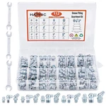 Hapric 112 Pcs Grease Zerk Fittings Kits, Sae 1/4", 1/8", M6, M8, M10, Silver. Fixed Price $26.99.