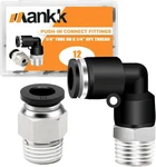 Mankk 12pcs 1/4" Push To Connect Fittings Elbow Pc+pl-1/4"od X 1/4"npt, Black. Fixed Price $12.00.