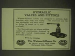 1922 Watson-stillman Hydraulic Valves And Fittings Ad. Fixed Price $19.99.