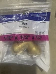 Jones Stephens C77440lf 1/2" Plumbite Push On Tee - Brass. Fixed Price $18.00.