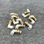 Lot Of 12 - Smc Kq2le08-00a Bulkhead Union Elbow 90 Deg 5/16' X 5/16" Tube Used. Fixed Price $49.99.