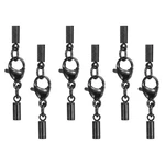 Harfington 6pcs Lobster Claw Clasp With Cord End Caps, 1.8mm Id 1.8mm, Black. Fixed Price $17.24.