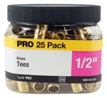 Apollo Apxt1225jr Tub (25) Pex 1/2" Tees Brass Barb Crimp. Fixed Price $39.95.
