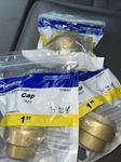 Jones Stephens C77452lf 1" Plumbite Push On Cap - Brass Lot Of 3. Fixed Price $19.00.
