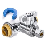Kainga Tee Stop Valve, 1/2" Ptc X 1/4" 1/2x1/2x1/4-1pack, Chrome. Fixed Price $20.54.