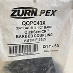 50 Pcs - Zurn Pex Qqpe43x Barbed Elbow 3/4" X 1/2" Barb. Fixed Price $24.99.