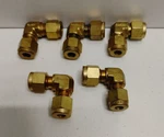 Lot Of 5 New Old Stock! Swagelok 1/4" Tube Brass Elbows B-400-9. Fixed Price $29.71.