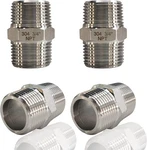 4pcs Hex Nipple 3/4" Male X Pipe Fittings, 304 0.75 Inch, Ss. Fixed Price $21.64.