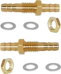 Youho 2pcs 1/4" Id Hose Barb Thru-bulk Head Hex Union Brass Fitting With Flat Wa. Fixed Price $16.52.