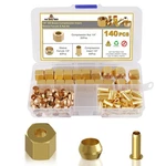 Hasaomoi 140pcs Compression Fittings 140pcs-1/4" Kit, 140 Pcs 1/4" Kit. Fixed Price $21.23.