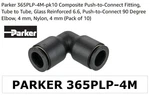 Parker X365plp-4m 90 Degree 4mm Push-to-connect Fittings (pack Of 10 Pcs). Fixed Price $44.00.