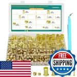 Dekiphox 500pcs Brass Compression Sleeves Ferrules Inserts Kit 1/2 3/8 5/16 1/4. Fixed Price $41.71.