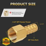 Kainga Air Hose Fittings 1/4" Npt Female To 3/8" Barb Brass. Fixed Price $20.00.