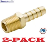 2-pack! 3/8" Id Barb X 1/4" Npt Male Brass Straight Fitting 125-6b Mettleair New. Fixed Price $12.22.