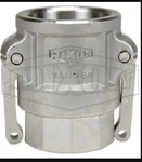 100-d-ss By Dixon Valve Cam & Groove Coupler Type D 1" X Female. Fixed Price $50.00.